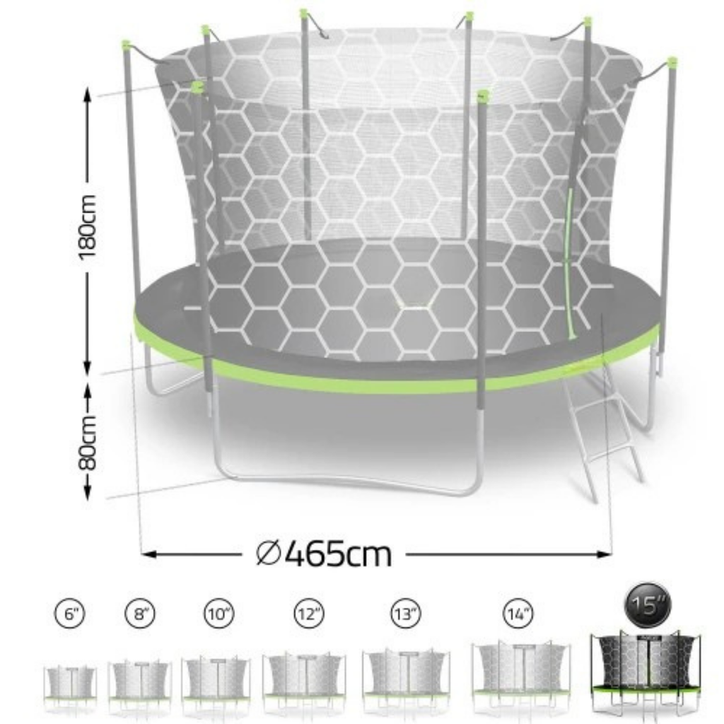 Trampoline enfant avec filet intérieur 465cm | AIR PRO