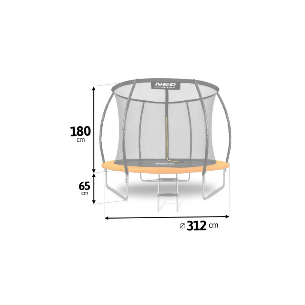 Trampoline de jardin 312 cm avec filet intérieur | AIR PRO