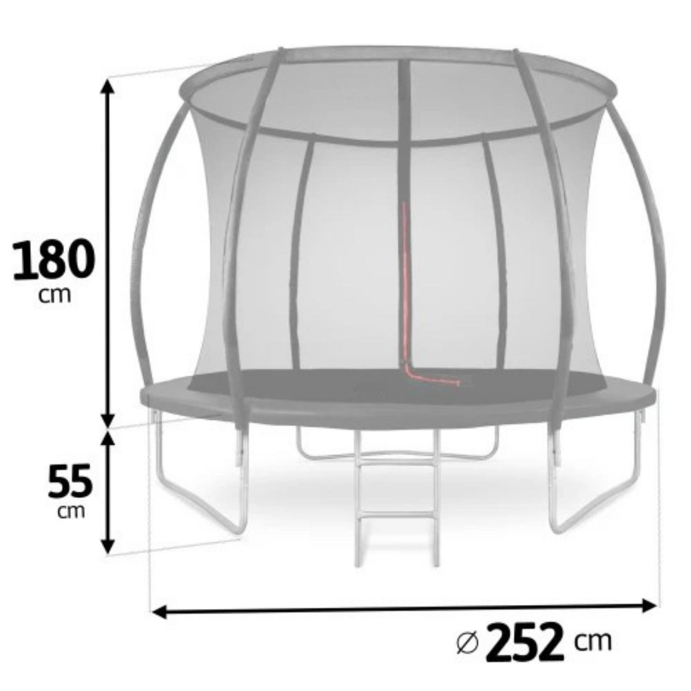 Trampoline de jardin profilé 252 cm avec filet intérieur | AIR PRO
