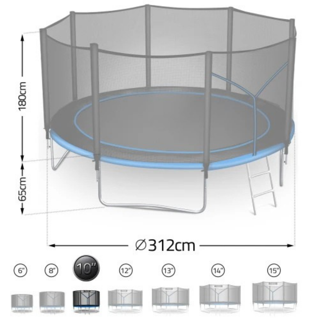Trampoline enfant 312 cm avec filet et échelle | AIR FAMILY