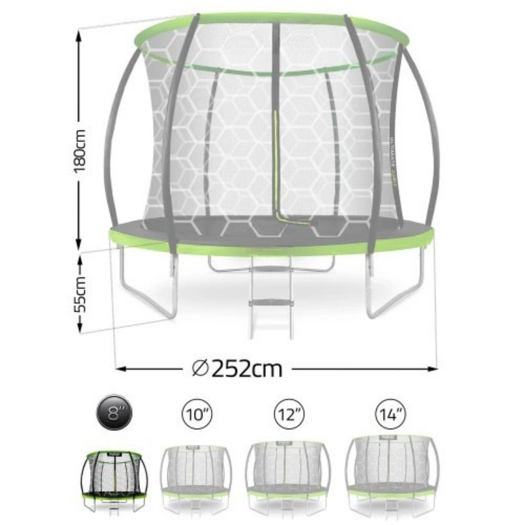 Trampoline enfant avec filet intérieur 252cm | AIR PRO