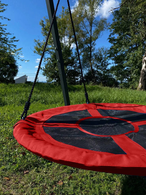 Portique balançoire acier thermolaqué avec nid d'oiseau | AIR SPORT